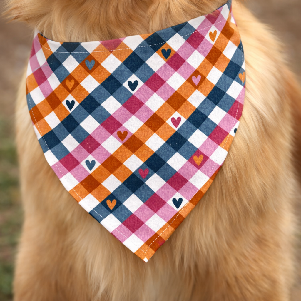 Bandana Quadri Cuore Blu