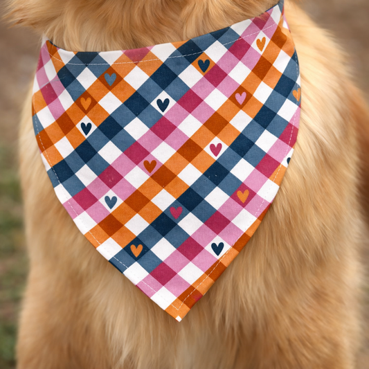 Bandana Quadri Cuore Blu