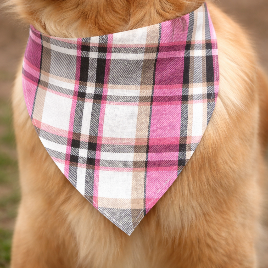 Bandana Quadri Scozzese Rosa